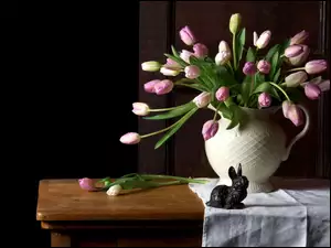 Tulipany, Stół, Wazon