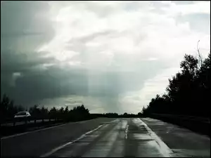 Polska, Chmury, Droga, DK S1