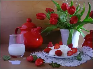 Bita, Mleko, Truskawki, Tulipany, Śmietana