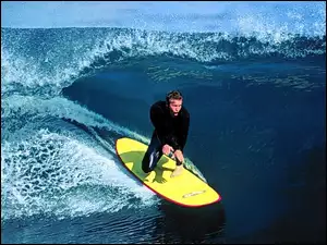 Windsurfing, morze, deska, fala