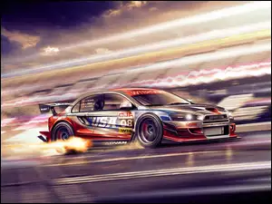 Wyścigowy, Mitsubishi Lancer Evo X, Tor