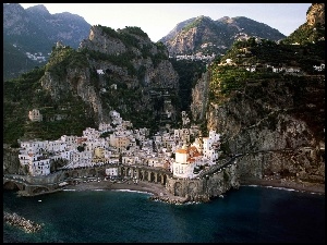 Atrani, Morze, Miasto, Góry