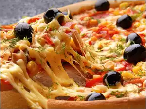 Pizza, Dodatki, Ciągnący, Ser