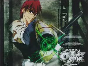 Outlaw Star, napisy, facet, broń