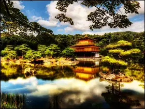 Woda, Japonia, Dom, Las
