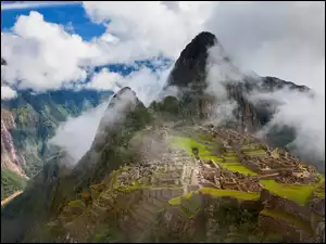 Chmury, Peru, Ruiny, Machu Picchu, Góry