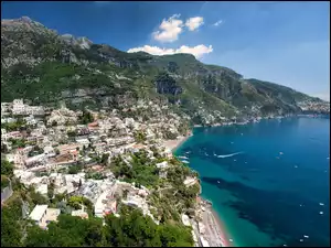 Włochy, Miasto, Wybrzeżu, Na, Amalfi
