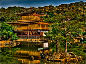 Japonia, Drzewa, Jezioro