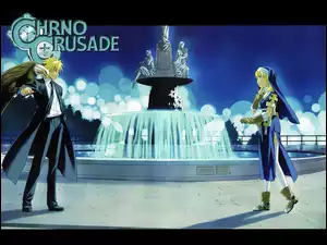 Chrono Crusade, fontanna, postacie, pomnik