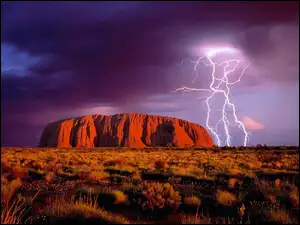 Burza, Australia, Pustynia, Skała