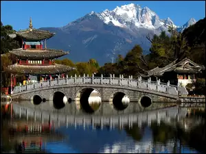 Japonia, Rzeka, Góry, Most