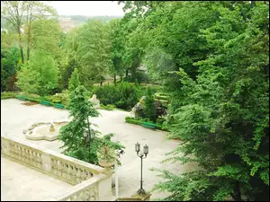 Ogród, Fontanna, Prezydencki, Drzewa