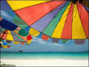 Parasole, Island, Plaża, Tajlandia, Morze, Phuket