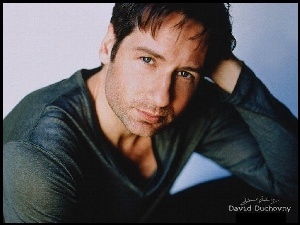 David Duchovny, ciemna bluzka