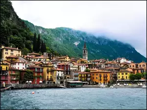 Panorama, Włochy, Miasta, Varenna
