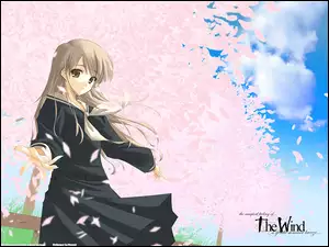 Maria - Sama Ga Miteru, drzewo, liście, kobieta