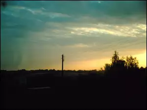 Chmura, Zachód Słońca, Niebo, Lato