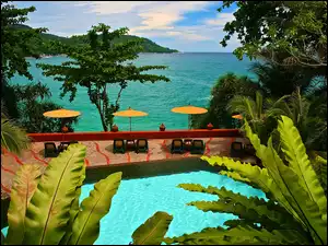 Hotel, Wyspa, Basen, Ocean