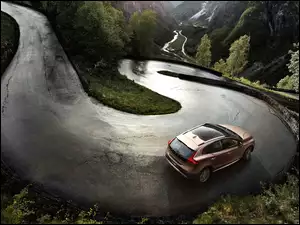 Samochód, Droga, Volvo, V40