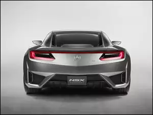 Tył, Srebrna, Acura NSX