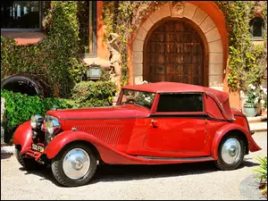 Czerwony, Zabytkowy, Bentley Derby, Samochód