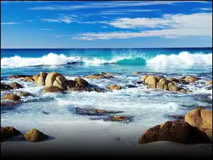 Australia, Fale, Ocean, Kamienie, Indyjski