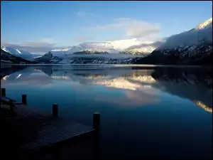 Norwegia, Jezioro, Pomost, Góry, Jolstravatnet