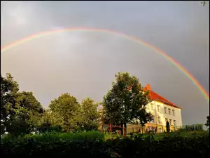Dom, Tęcza, Drzewa