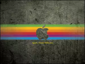 Napis, Apple, Tęczowa, Logo, Smuga