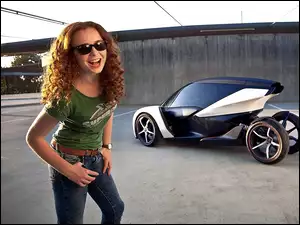 Kobieta, Opel One Euro Car, Prototyp