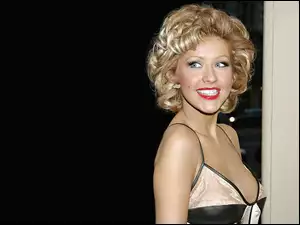 Christina Aguilera, czerwone, usta