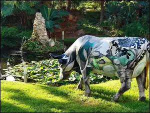Park, Hiszpania, Malowana, Krowa