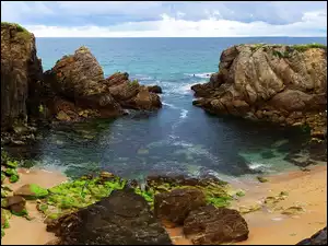 Morze, Klif, Zatoka, Plaża