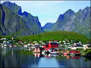 Góry, Miejscowość, Archipelag, Reine, Lofoty, Morze
