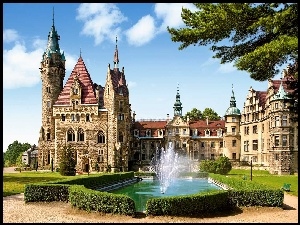 Fontanna, Polska, Zamek, Moszna