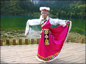 Chiny, Dziewczynka, Jezioro, Chinka, Lasy