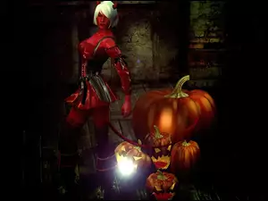 Grafika Komputerowa, Diablica, Halloween, Dynie