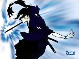 niebieski strój, Samurai Champloo, okulary