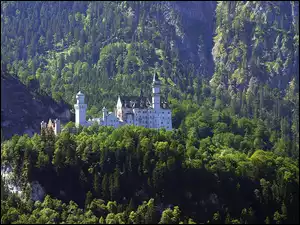 Niemcy, Zamek, Lasy, Neuschwanstein, Góry