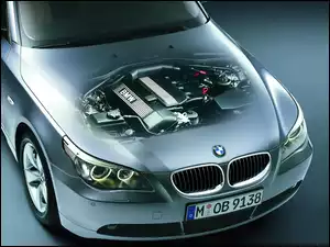Silnik, BMW 5, Przód, E60, Schemat