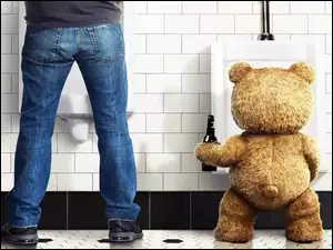 Kafelki, Butelka, Pluszowy, Pisuary, Ted, Komedia, Mężczyzna, Film, Toaleta, Nogi, Misiu
