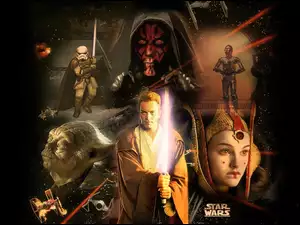 Ewan McGregor, laser, Star Wars, Yoda, Natalie Portman