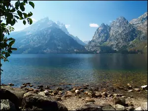 Wyoming, Jezioro, Góry, Kamienie, Jeeny Lake