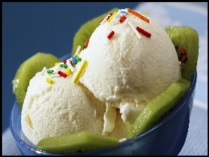 Lody, Miseczka, Kiwi, Dekoracja