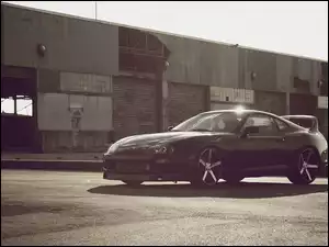 Czarna, Opuszczona, Toyota, Hala, Supra, Felgi