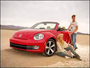 Volkswagen, Mężczyzna, Plaża, Kobieta