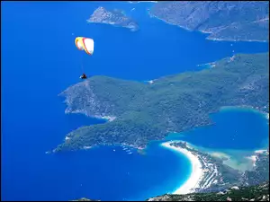 Turcja, Paralotniarz, Oludeniz, Laguna