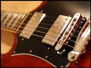 Gryf, Zbliżenie, Gitara, Struny