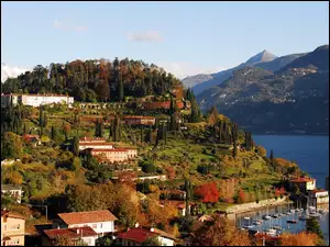 Jezioro, Miasteczko, Lombardia, Jachty, Góry, Como