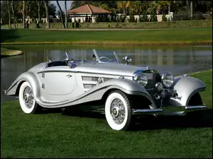 Kabriolet, Mercedes Benz 500K, Srebrny